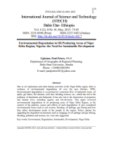 Environmental Degradation in Oil Producing Areas of Niger Delta Region, Nigeria: the Need for Sustainable Development