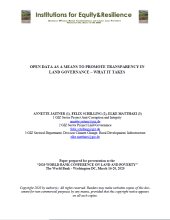 OPEN DATA TO PROMOTE TRANSPARENCY IN LAND GOVERNANCE