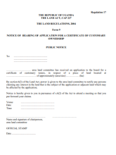 THE LAND REGULATIONS, 2004 Form 9